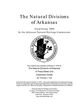 The Natural Divisions of Arkansas Classroom Guide