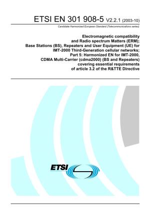 EN 301 908-5 V2.2.1 (2003-10) Candidate Harmonized European Standard (Telecommunications Series)