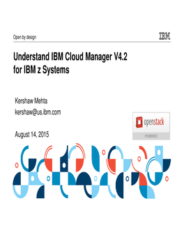 Understand IBM Cloud Manager V4.2 for IBM Z Systems