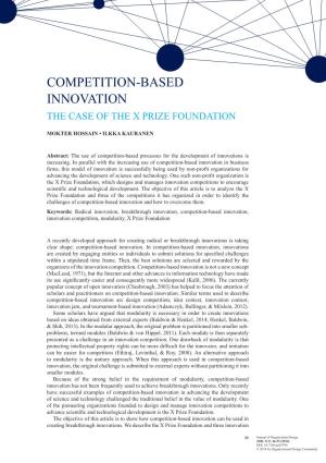 Competition-Based Innovation the Case of the X Prize Foundation
