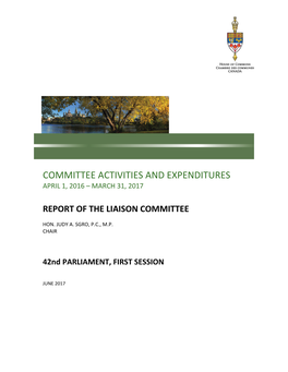 Committee Activities and Expenditures