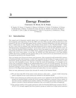 3 Energy Frontier Working Groups
