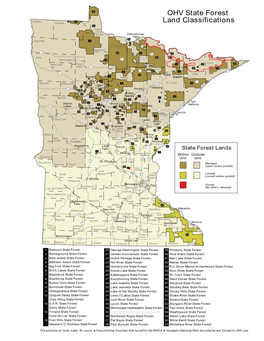 OHV State Forest Land Classifications