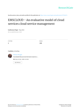 EMSCLOUD - an Evaluative Model of Cloud Services Cloud Service Management