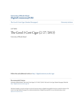 The Good 5 Cent Cigar (2/27/2013) University of Rhode Island