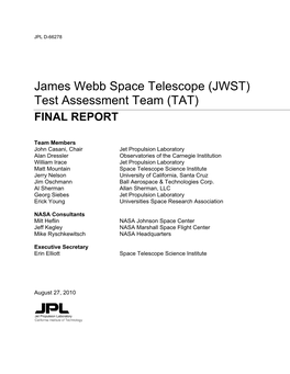 JWST) Test Assessment Team (TAT) FINAL REPORT