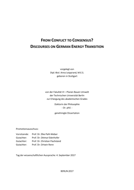 Discourses on German Energy Transition