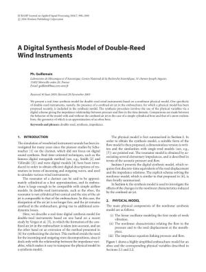 A Digital Synthesis Model of Double-Reed Wind Instruments