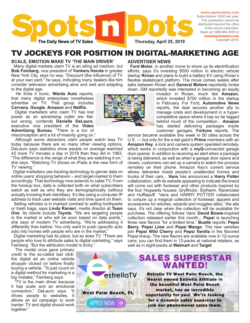 Tv Jockeys for Position in Digital-Marketing