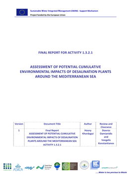 Assessment of Potential Cumulative Environmental Impacts of Desalination Plants Around the Mediterranean Sea