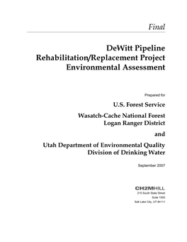 Final Dewitt Pipeline Rehabilitation/Replacement Project