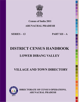 District Census Hanbook Lower Dibang Valley Village And