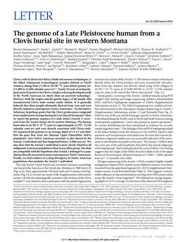The Genome of a Late Pleistocene Human from a Clovis Burial Site in Western Montana