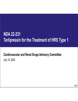 NDA 22-231 Terlipressin for the Treatment of HRS Type 1
