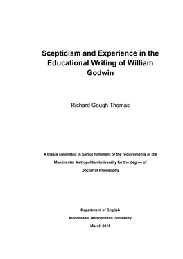 Scepticism and Experience in the Educational Writing of William Godwin