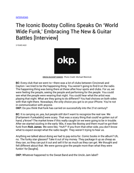 The Iconic Bootsy Collins Speaks on 'World Wide Funk,'