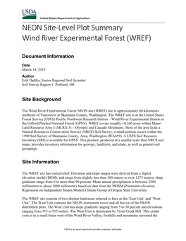 NEON Site-Level Plot Summary Wind River Experimental Forest (WREF)
