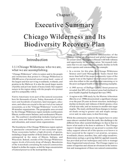 Chicago Wilderness and Its Biodiversity Recovery Plan