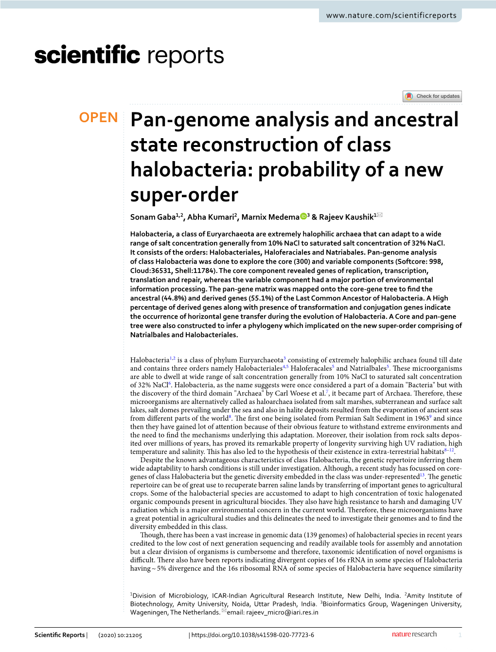 Pan-Genome Analysis and Ancestral State Reconstruction Of