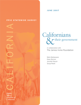 Californians Their Government & in Collaboration with the James Irvine Foundation
