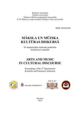 Māksla Un Mūzika Kultūras Diskursā III / Art and Music in Cultural Discourse