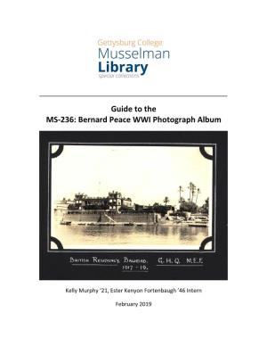 Guide to the MS-236: Bernard Peace WWI Photograph Album