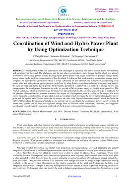Coordination of Wind and Hydro Power Plant by Using Optimization Technique