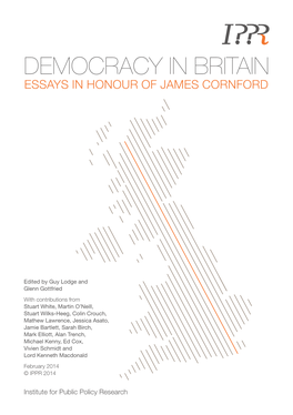 Democracy in Britain Essays in Honour of James Cornford
