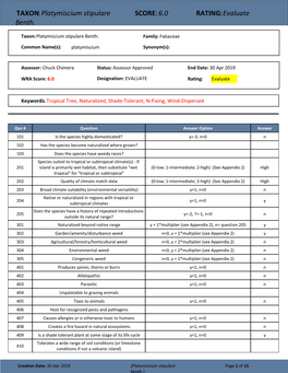 TAXON:Platymiscium Stipulare Benth. SCORE:6.0 RATING:Evaluate