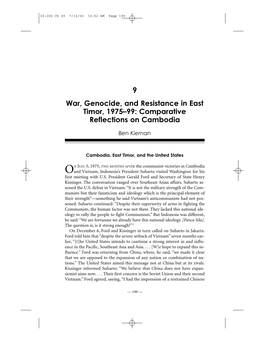 War, Genocide, and Resistance in East Timor, 1975–99: Comparative Reflections on Cambodia