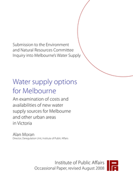 Water Supply Options for Melbourne