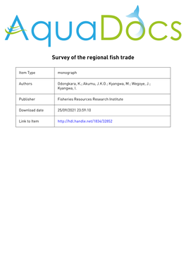 Survey of the Regional Fish Trade
