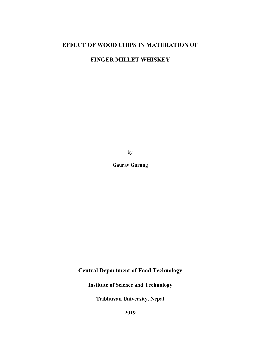 Effect of Wood Chips in Maturation of Finger Millet Whiskey