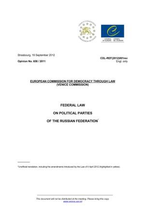 Federal Law on Political Parties of the Russian