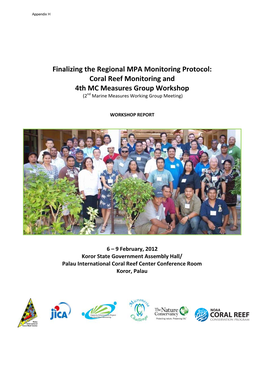 Coral Reef Monitoring and 4Th MC Measures Group Workshop (2Nd Marine Measures Working Group Meeting)