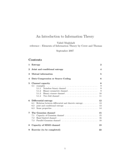 An Introduction to Information Theory