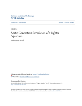 Sortie Generation Simulation of a Fighter Squadron Abdurrahman Sevimli