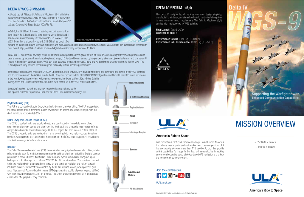 Delta IV WGS-9 Mission Overview