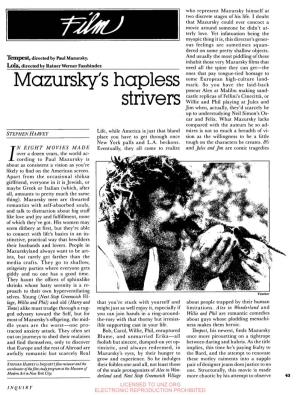 Mazursky's Hapless St Rivers