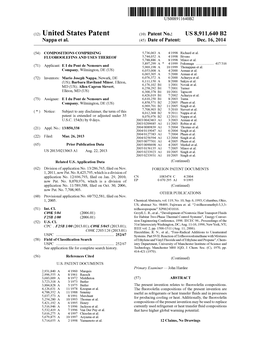 (12) United States Patent (10) Patent No.: US 8,911,640 B2 Nappa Et Al