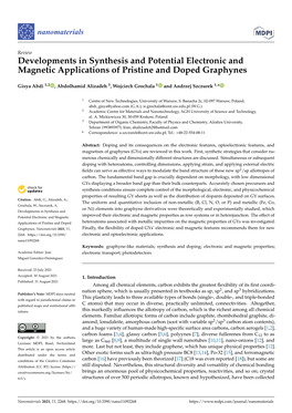 Developments in Synthesis and Potential Electronic and Magnetic Applications of Pristine and Doped Graphynes