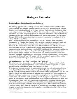 Geological Itineraries
