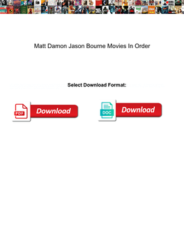 Matt Damon Jason Bourne Movies in Order