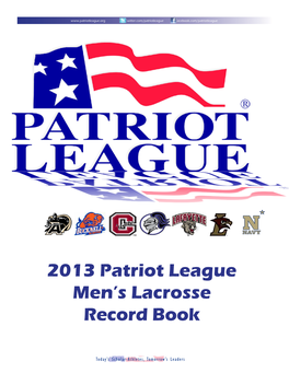 2013 Patriot League Men's Lacrosse Record Book