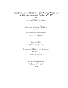 Spectroscopy of Neutron-Rich Nuclei Produced in the Spontaneous
