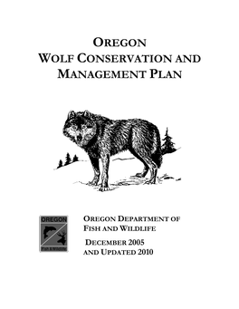 Oregon Wolf Conservation and Management Plan