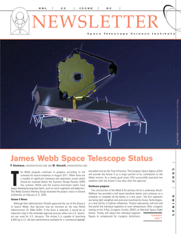 James Webb Space Telescope Status ⎦ P