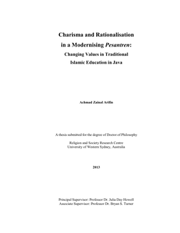 Charisma and Rationalisation in a Modernising Pesantren: Changing Values in Traditional Islamic Education in Java