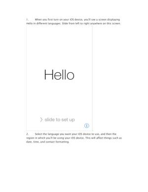 Initial Setup of Your IOS Device