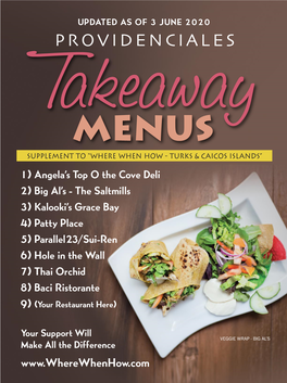 Providenciales Takeaway Menus 2020